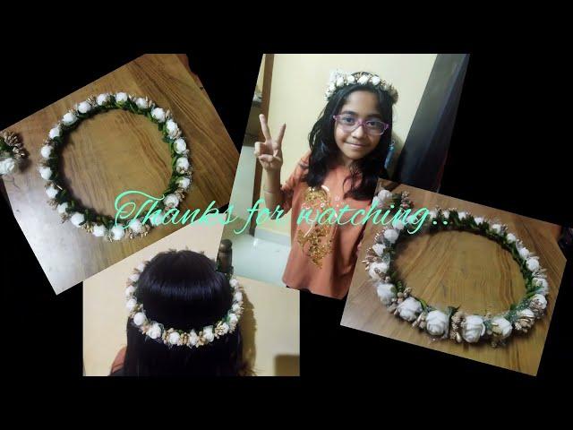 how to make hair tiara at home.DIY flower tiara making. easy flower crown making.