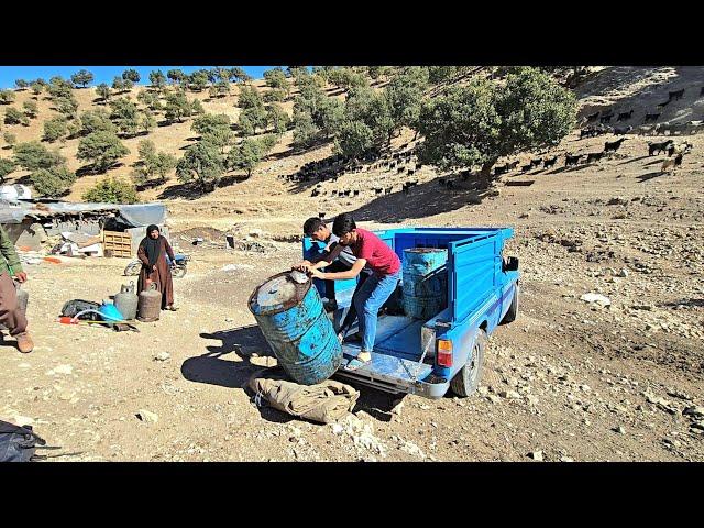 We brought oil barrels to the mountain with the blue whale.