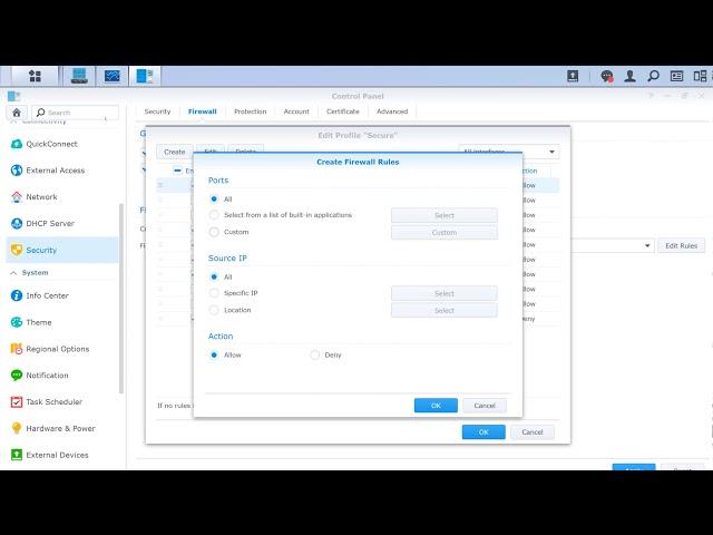 29 - Synology, how to configure the firewall (network security)