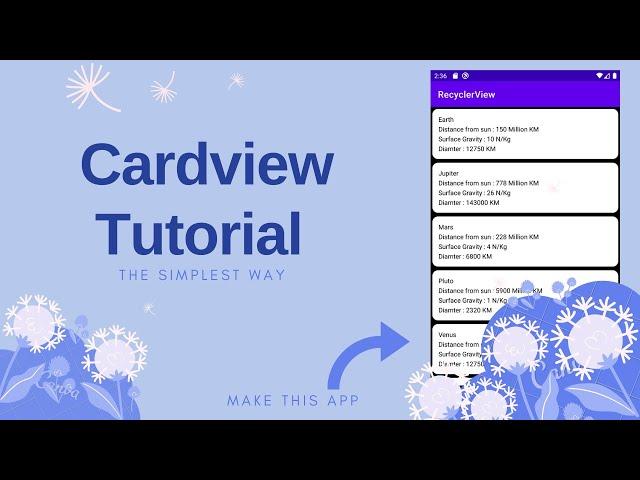 Cardview with RecyclerView in Android - Android Studio Tutorial