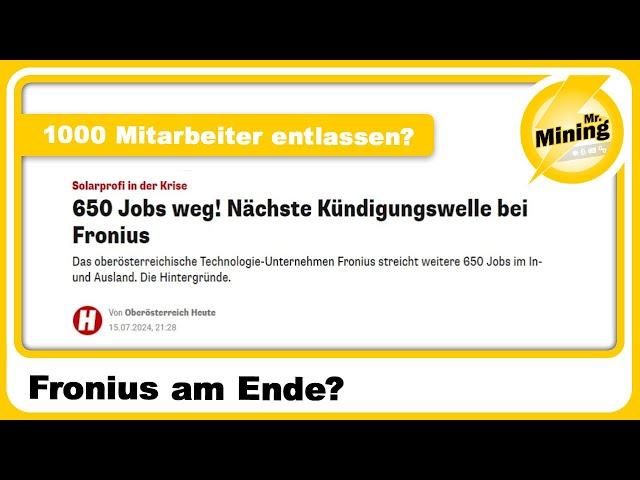 1000 Mitarbeiter entlassen Fronius am Ende? hier ein Tipp von mir um am Markt weiter zu bestehen