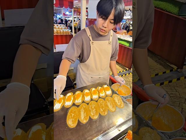 Thai street Crispy Pancakes in Bangkok  #foodie #mukbang #streetfood