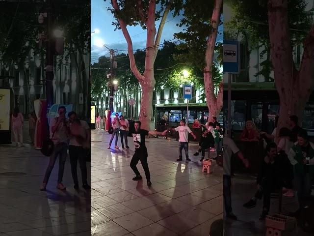 Georgian Dance Practicing in front of Tavisuplebis Moedani Subway Station, #tbilisi #saqartvelo