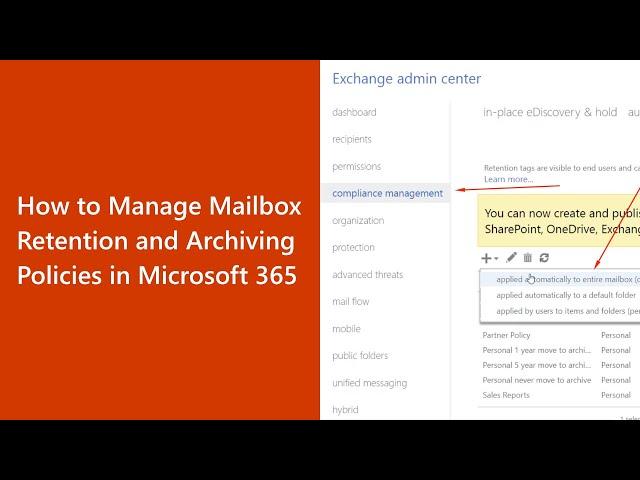 How to Manage Retention and Archive Mailboxes in Microsoft 365