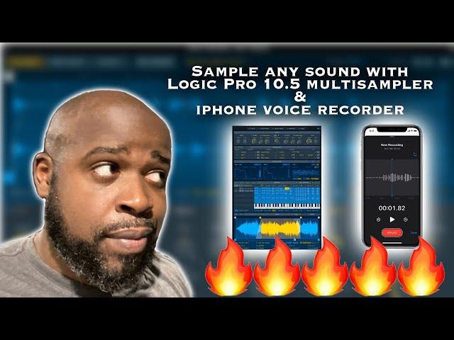 Sample any sound using Logic Pro X 10.5 Sampler & iPhone Voice Recorder to make custom sounds!!!