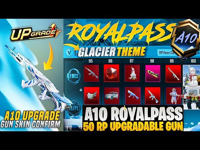 A10 Royal Pass Leaks Is Here  Upgradable Gun Skin & 100 RP Set | Glacier Scar-L In 3.5 Update |PUBGM