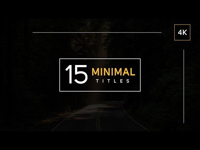 15 Clean & Minimal Titles After Effects Premium Template