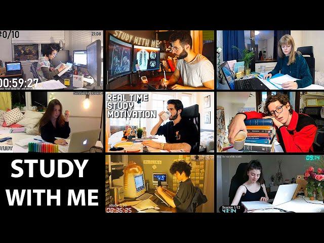 STUDY WITH ME MASHUP | 8 HOURS - Rain Sounds, Music in breaks (4K)