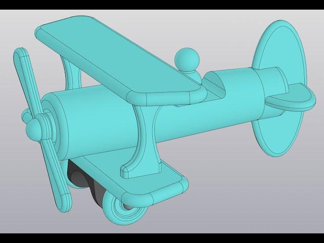 Видеоуроки Компас 3D V18 Сборка самолетика. 5 Главная ось, шасси, ось колеса