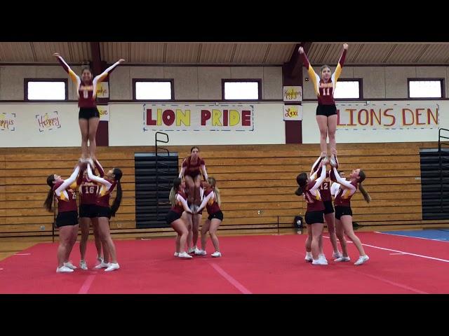 Liberty High School Stunt Cheer team performs