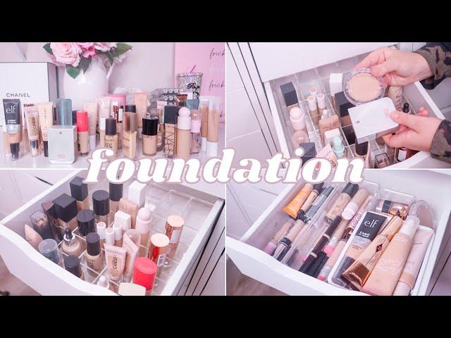 MAKEUP ORGANIZATION *my entire foundation collection* | Paige Koren