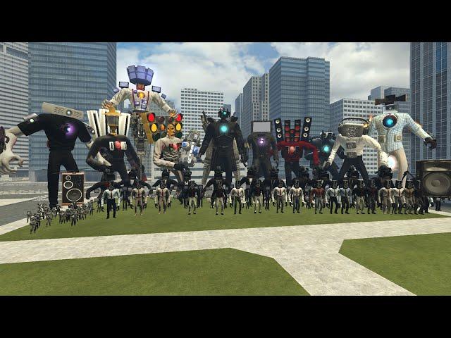 ULTIMATE TITAN CAMERA MAN VS TV MAN MECHA BOSS, TRAFFIC MAN, BOOMBOX MAN AND OTHERS In Garry's Mod!