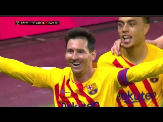 Messi scores a wonder goal in the Copa del Rey final 2021