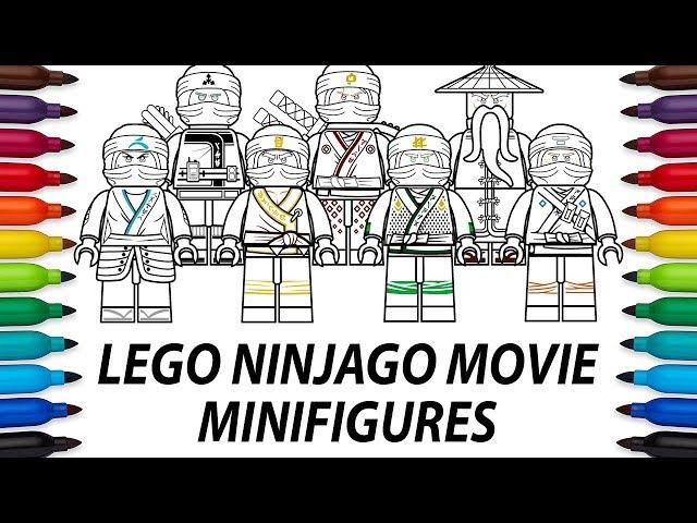 How to draw Lego Ninjago Movie minifigures - compilation video