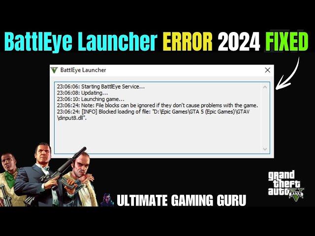 Battle Eye Launcher FIX for GTA 5  - | Script Hook V Critcal error | New Update September 2024