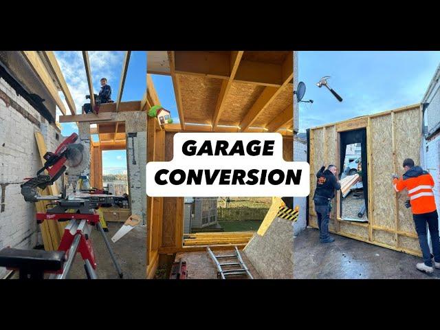 BUILDING A STUD WALL & A FLAT ROOF | MANCAVE