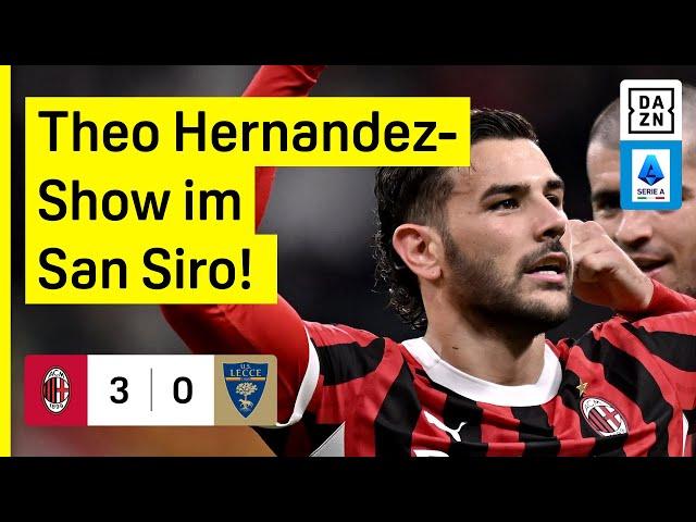 Offensivspektakel! 3 Tore in 5 Minuten: AC Milan - Lecce | Serie A | DAZN Highlights