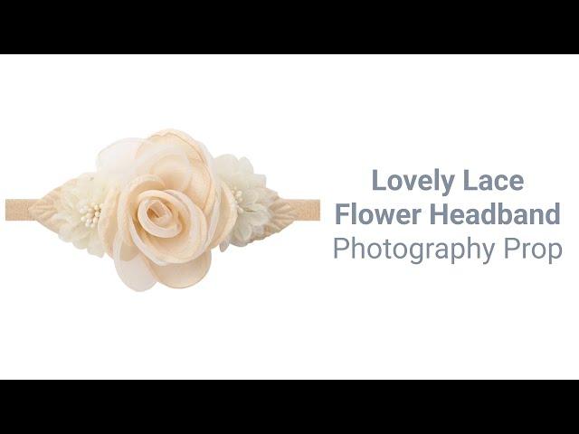 Lovely Lace Artificial Flower Headband Newborn - Photography Prop - Лента за глава за новородено