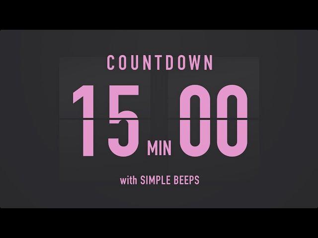 15 Minutes Countdown Flip Clock Timer / Simple Beeps 