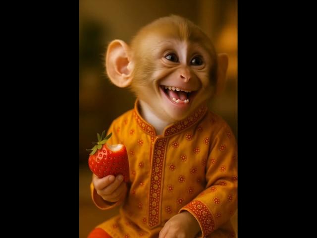 baby monkey eat too much 