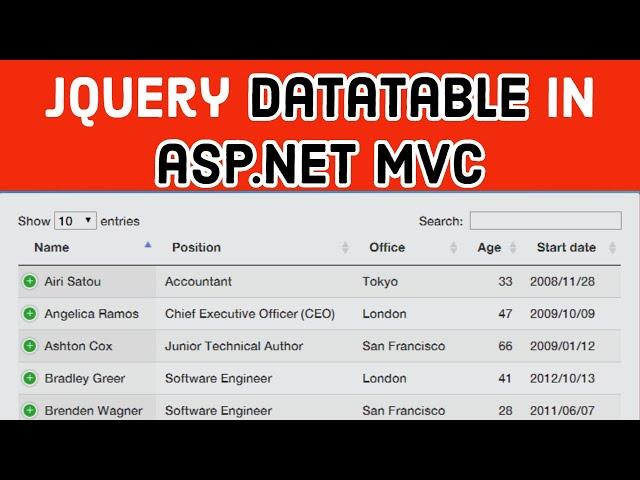 Jquery Datatable asp.net MVC