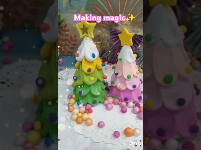 Christmas tree #magicclay #christmascraft #santa #jesus #christmasornaments   #christmaslights