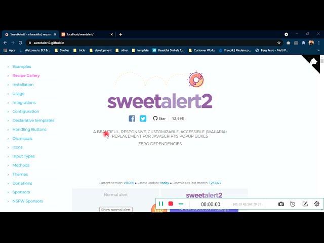 How to Integrate Sweet Alert 2 (sweetalert2) Popup Confirm Box (popup before delete)