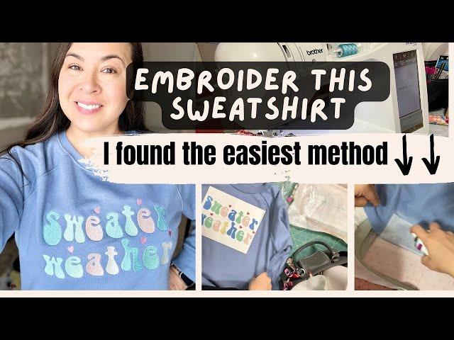 BEGINNER EMBROIDERY ON CLOTHES,  MACHINE EMBROIDERY A SWEATSHIRT ON BROTHER 2500D.