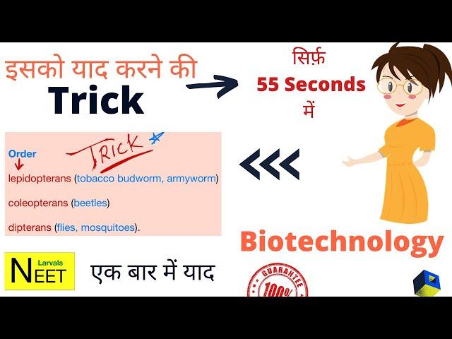 Cry gene trick | Biotechnology Tricks for NEET |Tricks for Biology | Lepidopterans, coleopterans