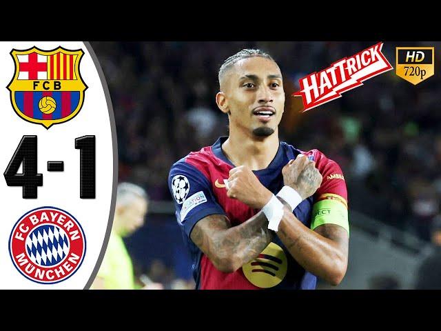 Barcelona vs Bayern Munich 4-1 Highlights & All Goals 2024  Raphinha Hattrick