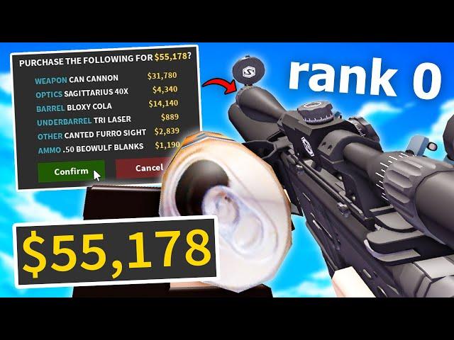 Buying the MOST EXPENSIVE Setup at RANK 0 in Phantom Forces...