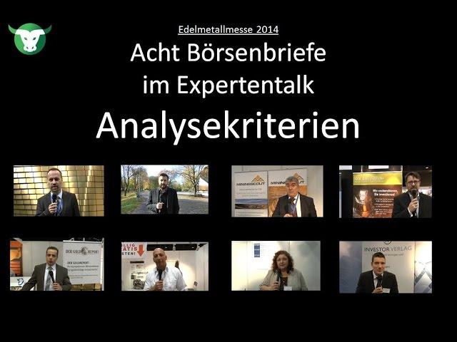 Edelmetallmesse 2014 - Expertentalk Video 2: Aktienauswahlkriterien