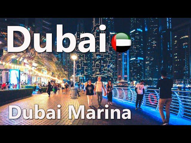 Dubai Marina Night Walking Tour 4K