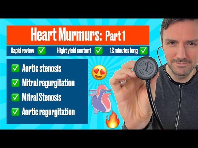 Heart murmurs for beginners    Part 1:Aortic & Mitral stenosis, Aortic & mitral regurgitation.