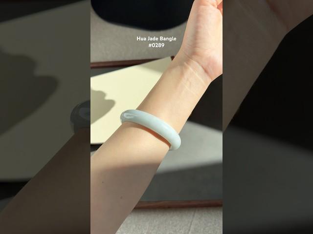 #0289 "Milky" White Light Blue Jade Bangle Size 59.8 #huajade #jewelry #jade #banglebracelet