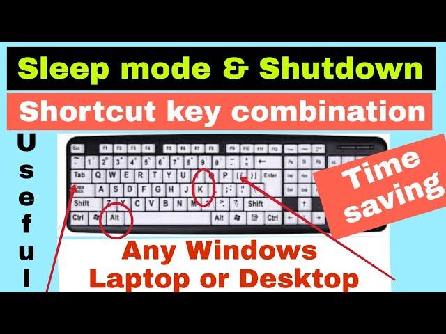 sleep mode or shut down shortcut key for windows Laptop or desktop |Useful time saving on windows 10