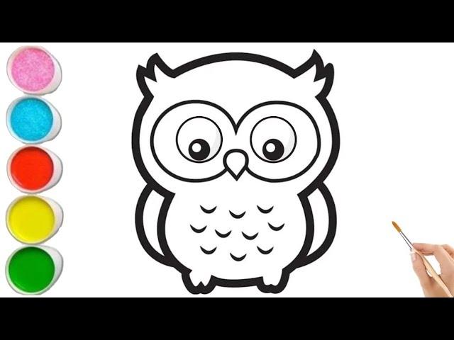 How to Draw and Paint an Owl for Kids | Drawing and Painting Ideas for Kids 