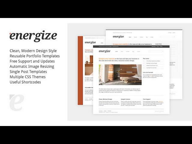 Energize - Clean Creative WordPress Portfolio 1 | Themeforest Website Templates and Themes