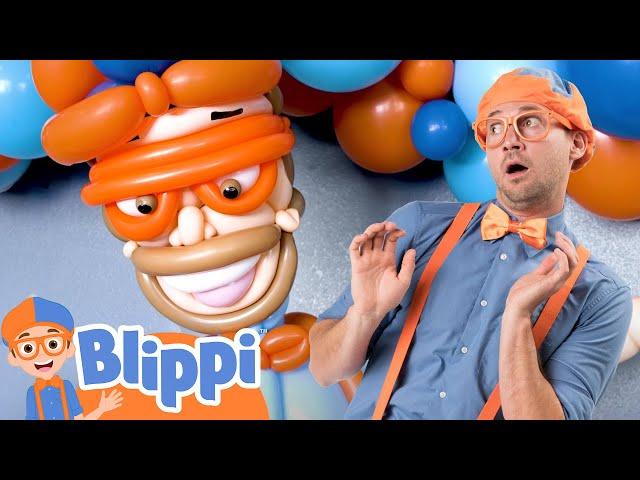 Blippi Learns Colors of The Rainbow with Balloons | educational Videos For Kids