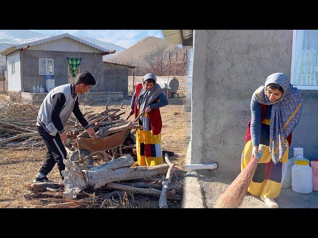  Real Village Life | We Collected Firewood🪵 and Cleaned the Yard! | Iran village lifestyle