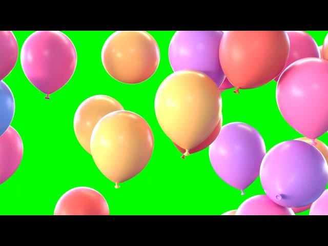 GREEN SCREEN FLYING BALLOONS NO COPYRIGHT | FREE TO USE ANIMATION EFFECTS