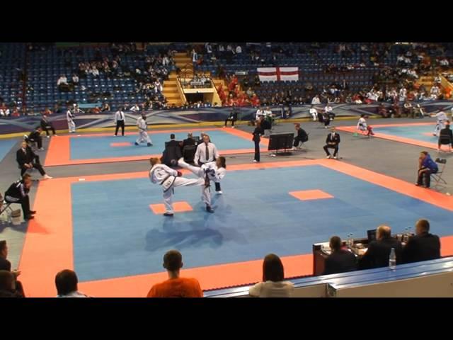 Olga Borisenko (Blue), Figth 2, Round 2,European Taekwondo ITF Championship, Minsk 2014.