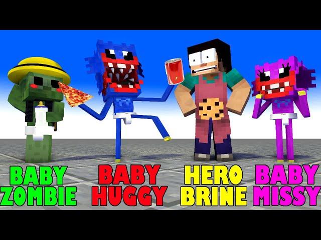 BABY ZOMBIE VS BABY HUGGY WUGGY - SEASON 1 - MINECRAFT ANIMATION