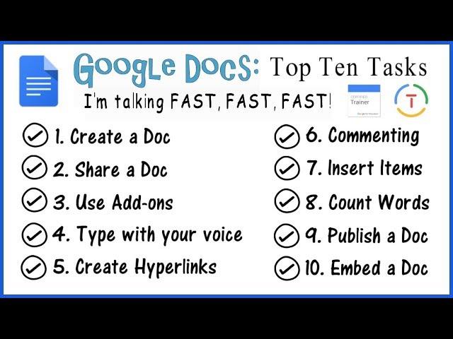 Google Docs Tutorial: Top 10 Tasks