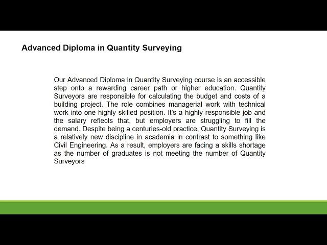 hnd quantity surveying