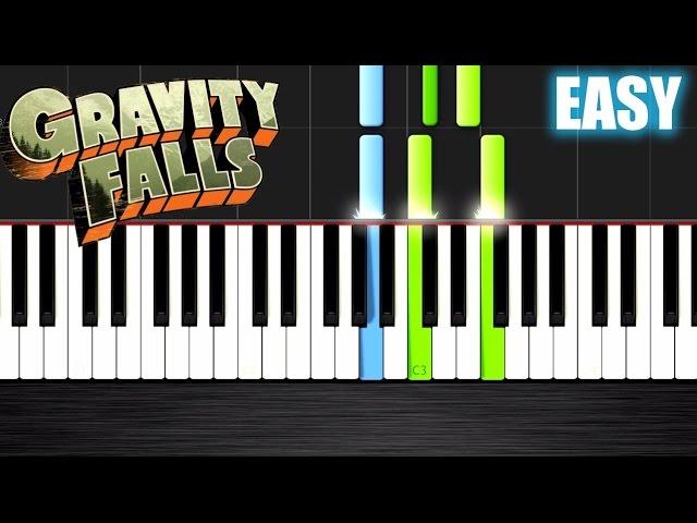 Gravity Falls Theme - EASY Piano Tutorial by PlutaX - Synthesia