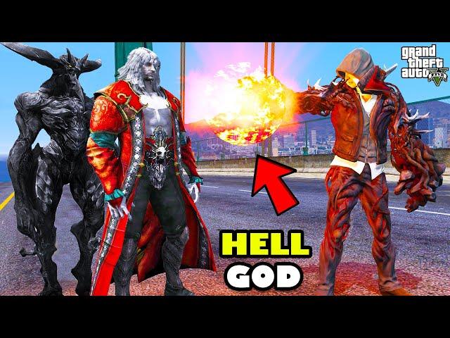 HELL GOD And VAMPIRE GOD Trying To Fight New HELL GOD In GTA 5 | SHINCHAN and CHOP