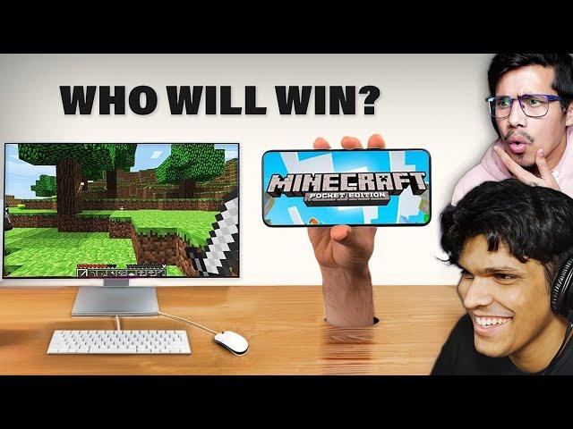 Minecraft Mobile VS PC  (Who will Win?) with @GamerFleet