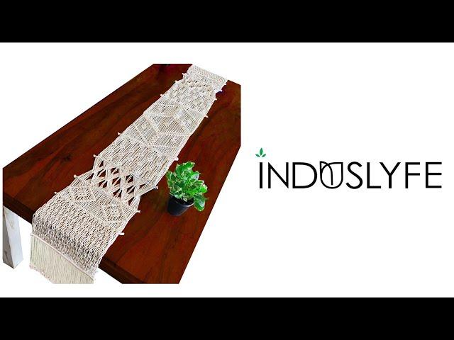 Handmade macrame table runner 124x13.5 inches Long | Boho Farmhouse table home decor