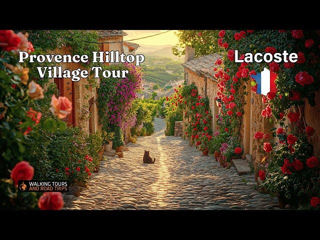 Lacoste FRANCE - French Village Tour - Beautiful Medieval Villages in France - 4k video walk